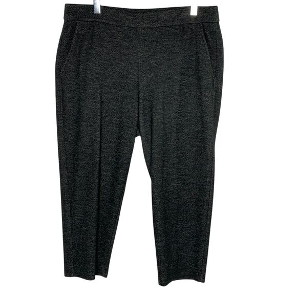 Eileen Fisher Pants - Eileen Fisher L Gray Womens High Rise Stretch Cropped Pants Tapered Textured